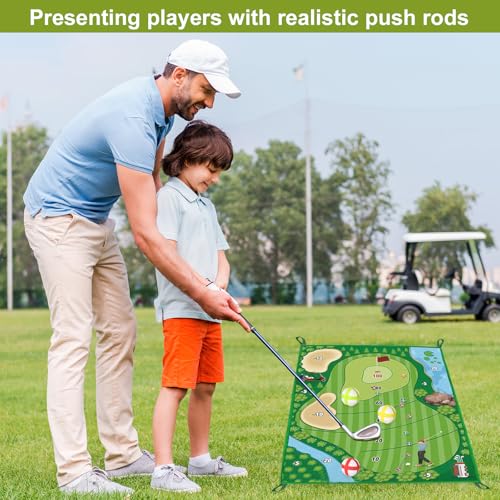 Golf Trainingsmatte Set, Golfspielset mit 16 Golfbällen und Scoreboard, Schlagmatte für Indoor und Outdoor, Golf Spielmatte für Kinder/Erwachsene, Perfekt für Hinterhofspiele und Golftraining zu Haus