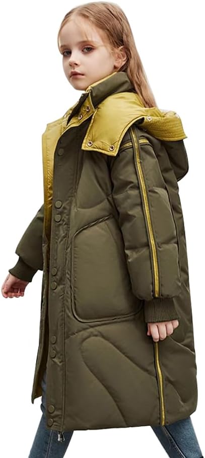 GAGALU Mid-Length Thickened Children's Down Jacket, Reversible Windproof Jacket