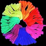 12 Inches Colored Neon Balloons UV Neon Party Decorations Glow in the Dark Party Supplies Glow Balloons Black Light Fluorescent Latex Neon Balloons Birthday Party Decoration(60 Pack)