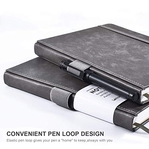 Image of Lemome Thick Classic Notebook with Pen Loop - A5 College Ruled Hardcover Writing Notebook with Pocket + Page Dividers Gifts, Banded, Large, 180 Pages, 8.4 x 5.7 in