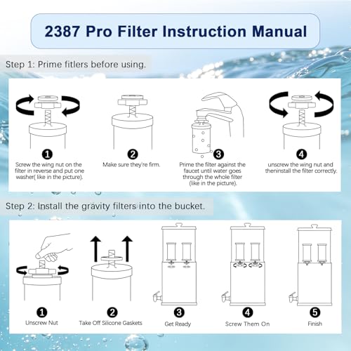 Image of 2387 Pro Filters Replacement NSF /ANSI 42 Certified for Alexapure 2387 Pro Filter Replacement, 5,000 Gallon Throughput Capacity Compatible with Alexapure Water Filtration System - Filter 4 Pack Black
