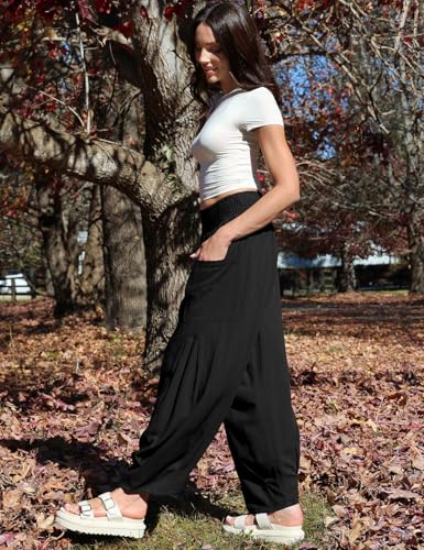 TARSE Women Linen Boho Pants Summer Casual Loose High Waist Cargo Lounge Harem Pant 2025 Beach Travel Vacation Outfits3