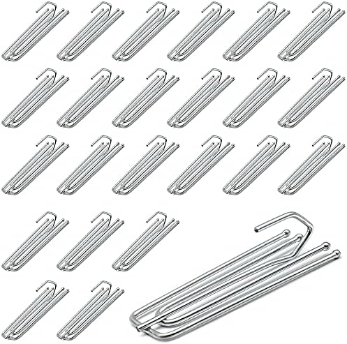Curtain Hooks, 24 Pieces Metal Curtain Hooks Pinch Pleat, Curtain Pins for Drapes, Heavy Duty Metal Drapery Pin Hooks Short Neck Deep Prong for Pleat Curtains, Bathroom Shower Curtains