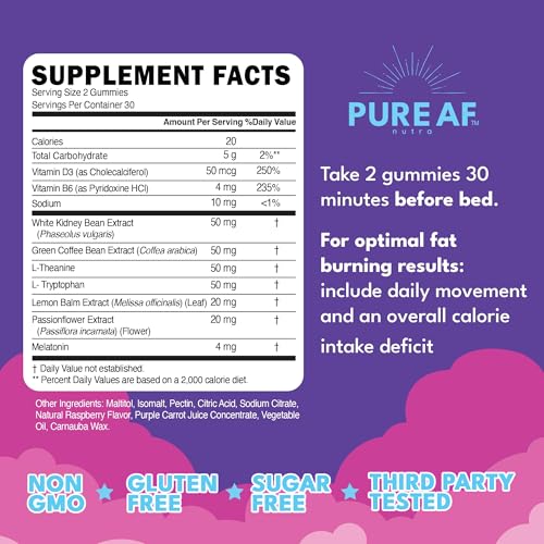 Pure AF Nutra Night Time Fat Burner Gummies