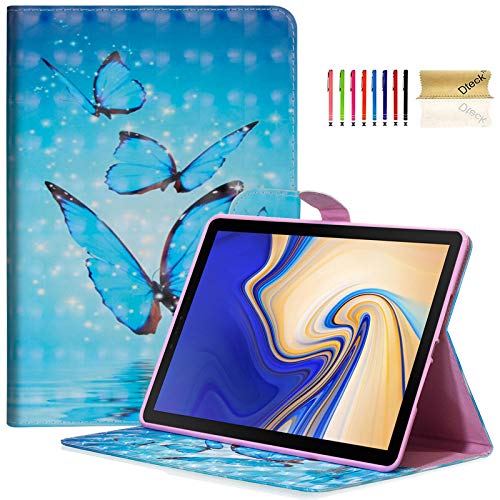 Dteck Galaxy Tab S4 10.5 Case, 3D Premium Leather Multi-Angle View Stand Case with Auto Wake Sleep Protective Cover for Samsung Galaxy S4 10.5 inch Tablet (SM-T830 T835), Butterflies
