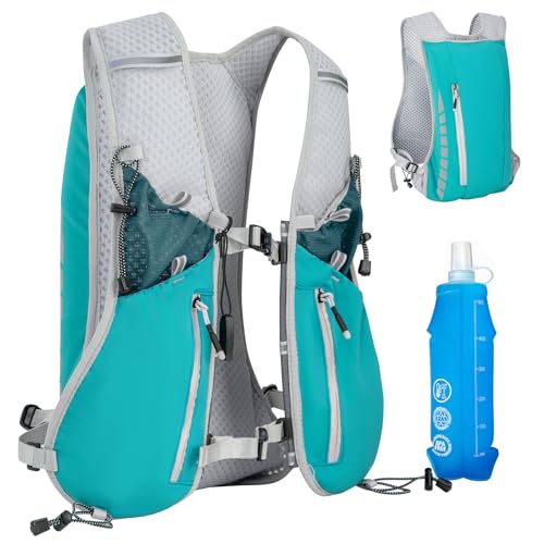 Expansea 7L Mochila Hidratación Ligera Impermeable con Soft Flask 500ml, Multifunción Mochilas de Hidratación, Chaleco Reflectante para Correr Ciclismo Carrera Trail Running