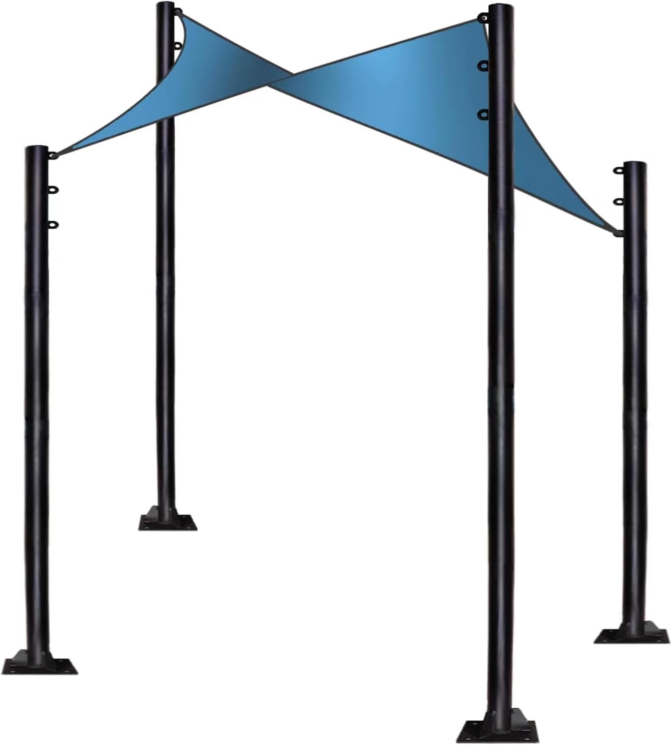 Sun Shade Sail Pole 9.2FT Outdoor Sun Shade Sail Poles Heavy Duty Metal Pole Kit for Outside Patio Garden Deck Playground Backyard (4Pack)