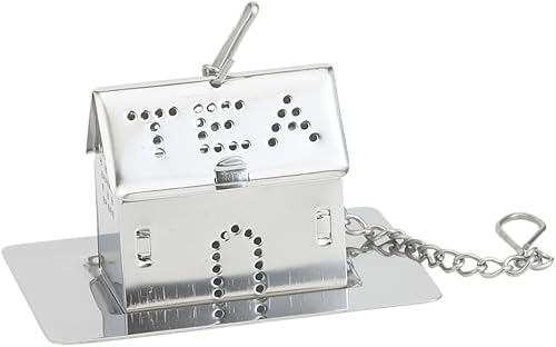 Miniatura 10 de Colador de té HIC amplio con bandeja para goteo incorporada, malla de acero inoxidable 188, 2 in, Tetera con caja, Metálico