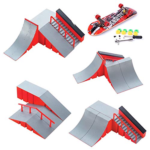 bibididi Finger Skate Park Kit Ramp Part avec 1 Doigt Skateboard Mini Scooter Scooter Prop, Finger Skateboard Ramps Sets Cheap, D