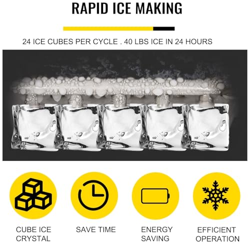 Máquina de hielo portátil compacto 40 lbs/24 h miniatura 4