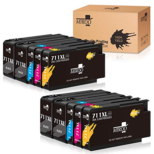 MIROO Compatible Ink Cartridge Replacement for HP 711 XL High Capacity,Compatible with HP Designjet T120 24 inch T520 24 inch 36 inch Large Format Printer(2Set+2BK)