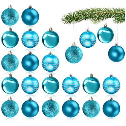 com-four® 20x Weihnachtskugeln, Christbaumkugeln bruchsicher aus...
