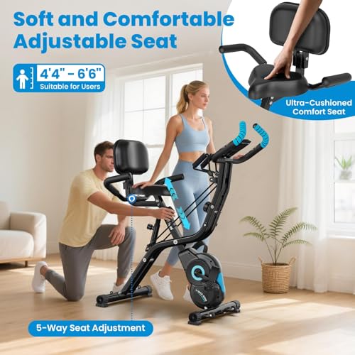 image for Birdfeel Foldable Exercise Bike, Multifunctional Indoor Stationary Bik