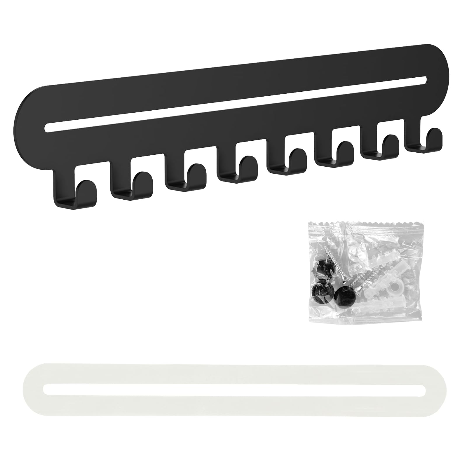 Soporte para Llaves de Metal Negro para Colgar En la Pared, Cuelga Llaves con 8 Ganchos para Colgar Llaveros, Llavero Pared para Decoración Hogar, Oficina, Puerta de Entrada, Garaje