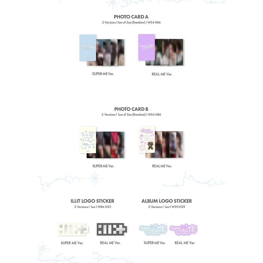 ILLIT SUPER REAL ME 2 VER SET Offizielles K-Pop-CD-Album | Mit allen Liedern von Super Real Me