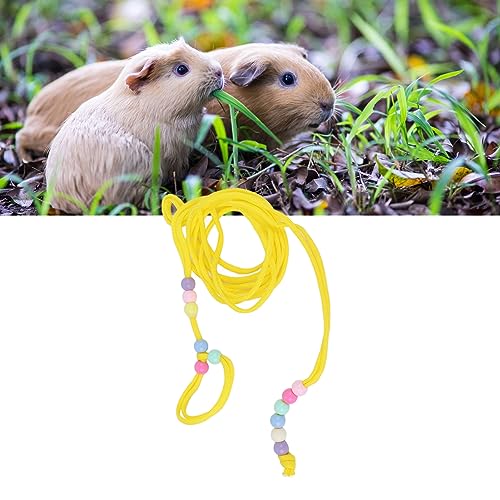 Image of Reptile Lizard Harness Leash, Bearded Dragon Rope Adjustable Small Animal Traction Rope for Lizard Reptiles Amphibians Small Animal (Yellow)