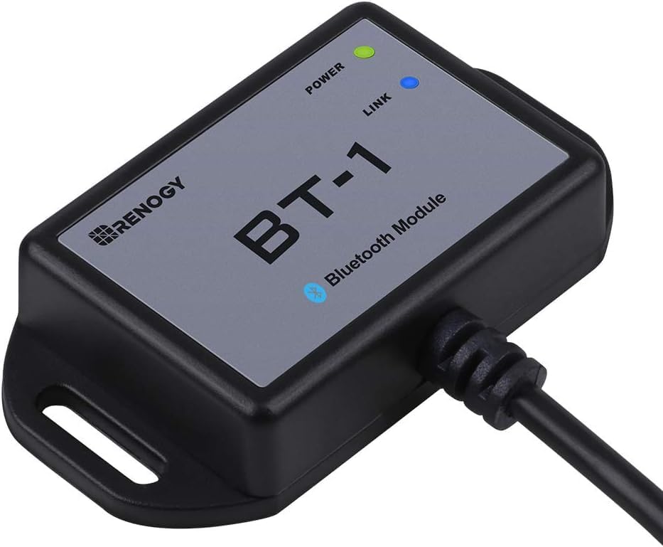 Renogy BT-1 Bluetooth Module for Solar Controllers - Wireless Monitor via DC Home App, 82ft Range, IP54 Waterproof, RJ12/RS232 Port, Compatible with Rover/Wanderer/Adventurer
