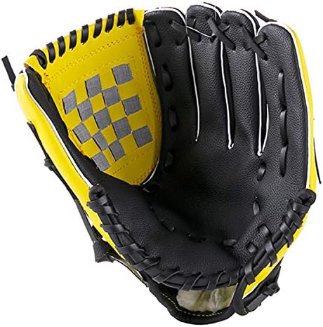 Jindduo Baseball Glove Softball Glove for Kids Youth Adult Training and Beginner,Softball Mitt Right Hand Throw,Left Hand Glove (11.5'',Yellow)