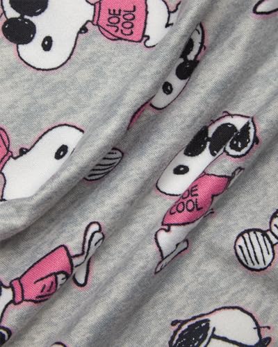 Image of COCO BRANDS Peanuts Snoopy Womens Pajama Set - 2 Piece Short Sleeve Button Down Sleep Shirt and Pajama Shorts