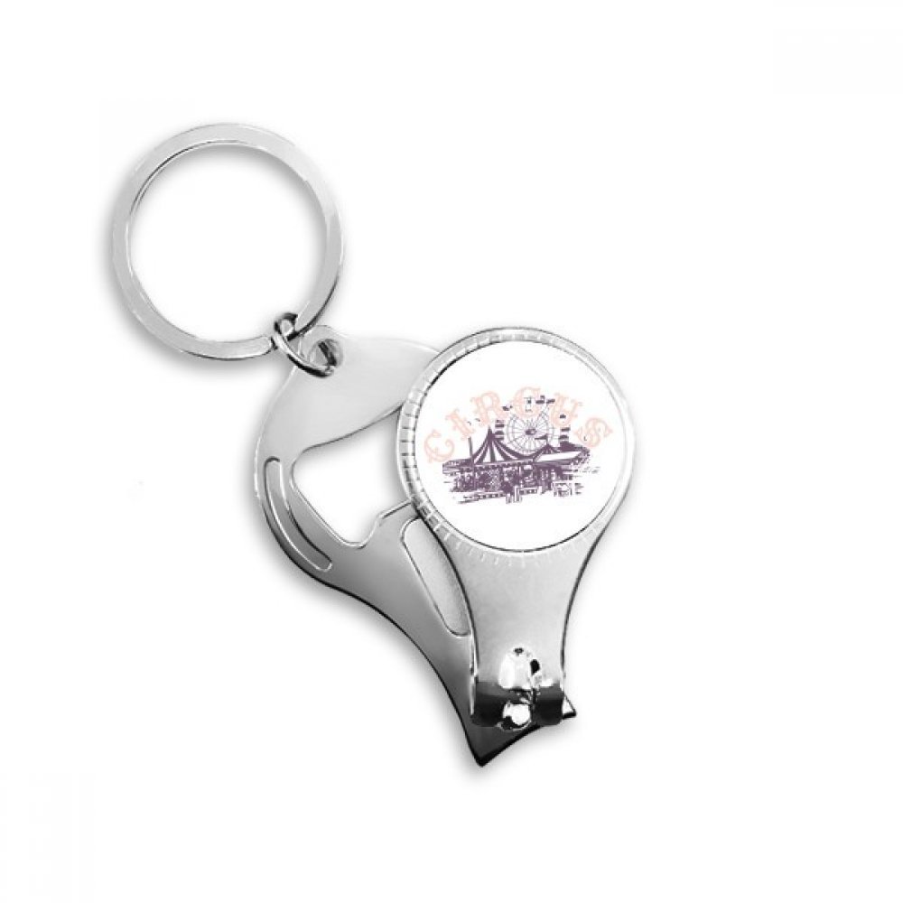 Porte-clés ouvre-bouteille coupe-ongles motif cirque amuset cadeau utile