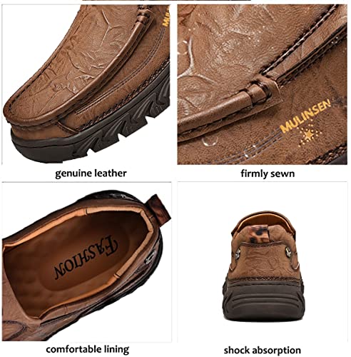 Mens Loafers Casual Slip on Shoes Walking Leather Breathable2
