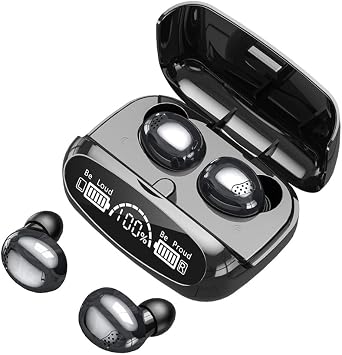 Sport Earbuds Headphone with Mic 2 in 1 Multifunctional Earpiece TWS True Wireless Stereo in-Ear Headset HiFi Sound Noise Reduction Painless Firm Wear Earphone-in Ear Earbud Black