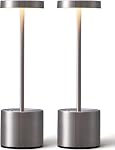 Ophouliy Lampes de table sans fil rechargeable 2 Faites votre valise, 5000mAh Batterie actionnée LED Lampes tactiles, IP54 Lampes de table sans fil portables étanches pour le bar extérieur Patio Restaurants Chambre à coucher (noir)