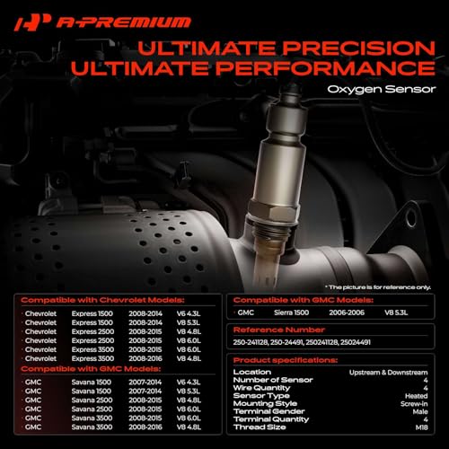 Sensor de Oxígeno O2 A-Premium 4 piezas para Chevrolet GMC miniatura 2