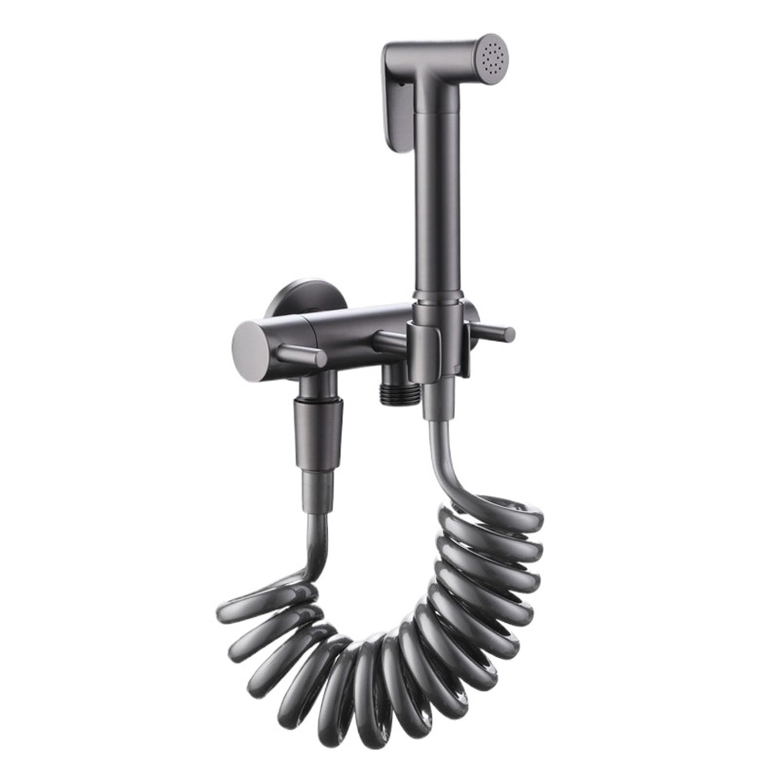ZYCHSJXA Bidet Sprayer Faucets Mixer Gunmetal Gray Single Cold Toilet Corner Valve Handheld Hygienic Shower Head(C)