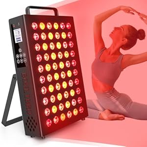 Red Light Therapy for Face and Body, Quad Wave 660nm 850nm 630nm 940nm Near Infrared Light Therapy Panel Portable Dual Chip LED Device for Body Pain Relief Skin Health Sleep (BN-60)