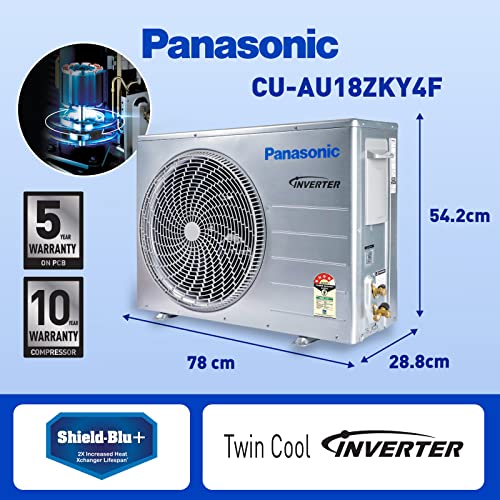 Image of Panasonic 7 in 1 Convertible 1.5 Ton 4 Star Inverter Split Smart AC with Amazon Alexa and Google Assistant Support (2023 Model, Copper Condenser, CS /CU-AU18ZKY4F)