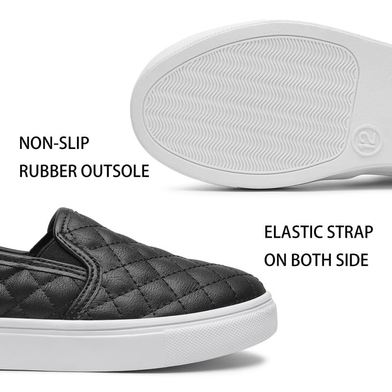 Tuboom Sneakers for Girls Slip On Shoes Little/Big Kid Comfort Low Top Fashion Tennis/Walking Casual Sneakers for Kids4