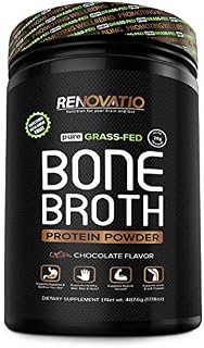Bone Broth Protein Powder Chocolate - Non-GMO Grass-Fed Collagen Peptides - Monk Fruit