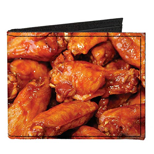 Buckle-Down Men's Standard Canvas Bifold Wallet Hot Wings, 4.0
