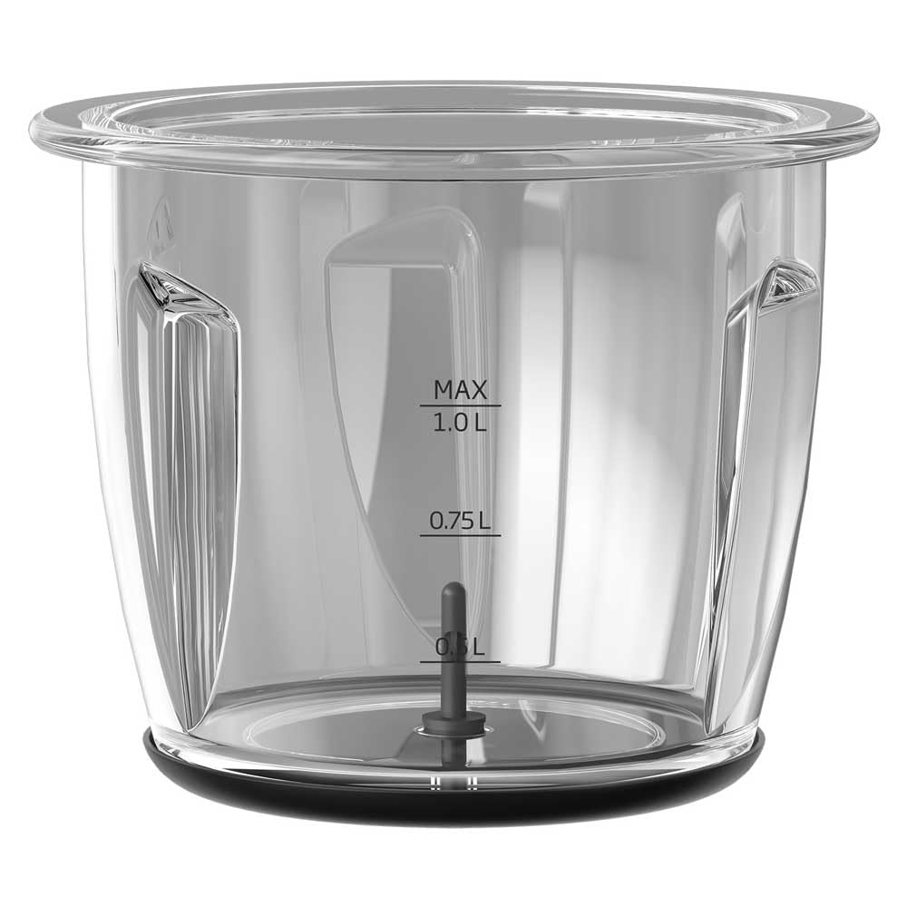 Beko - CHG81442BX - Tritatutto Elettrico Sirius Line, 400 Watt, Ciotola in Vetro da 1000 ml, 2 Velocità, Base Antiscivolo - Nero/Inox, 18 x 16 x h22,5 cm