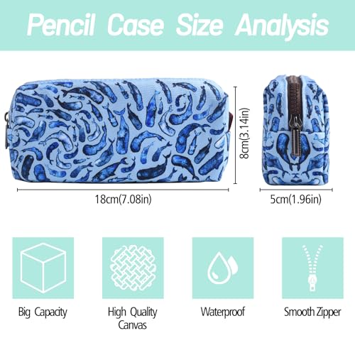 LParkin Orca Pencil Case for Stationery Killer Whale Orca Gift for Whale Lover Orca Pencil Pouch with Zipper for School Office Stationery Organizer Cosmetic Bag Coin Pouch - Image 2