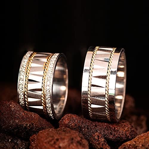Silber Ehering Sets 925 Sterling Silber Paar Ehering Set Personalisiert Mann und Frau Silber Ehering Set