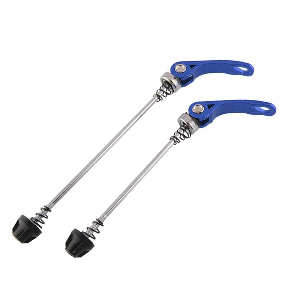 Kit Blocage Rapide Avant/arrière Pour Vélo – Axes à Levier Bleus – Taille Avant 167 Mm, Arrière 195 Mm – Compatible VTT, Route, BMX