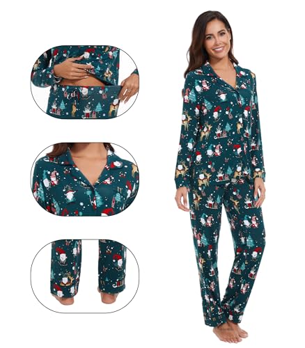 Image of WiWi Viscose from Bamboo Women's Pajamas Set Super Soft Button Down Top and Pants Sleepwear Cooling Pjs S-3X