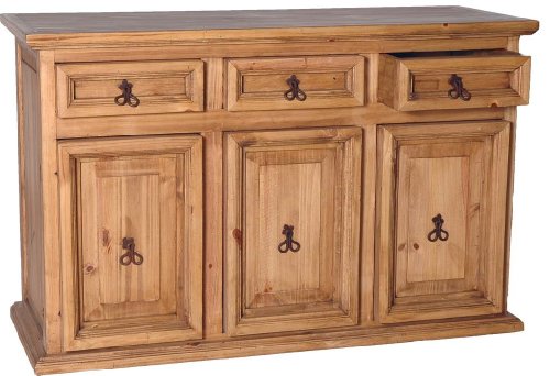 MiaMöbel Sideboard Mexico Möbel 167x90x60 cm Landhausstil Massivholz Pinie Honig