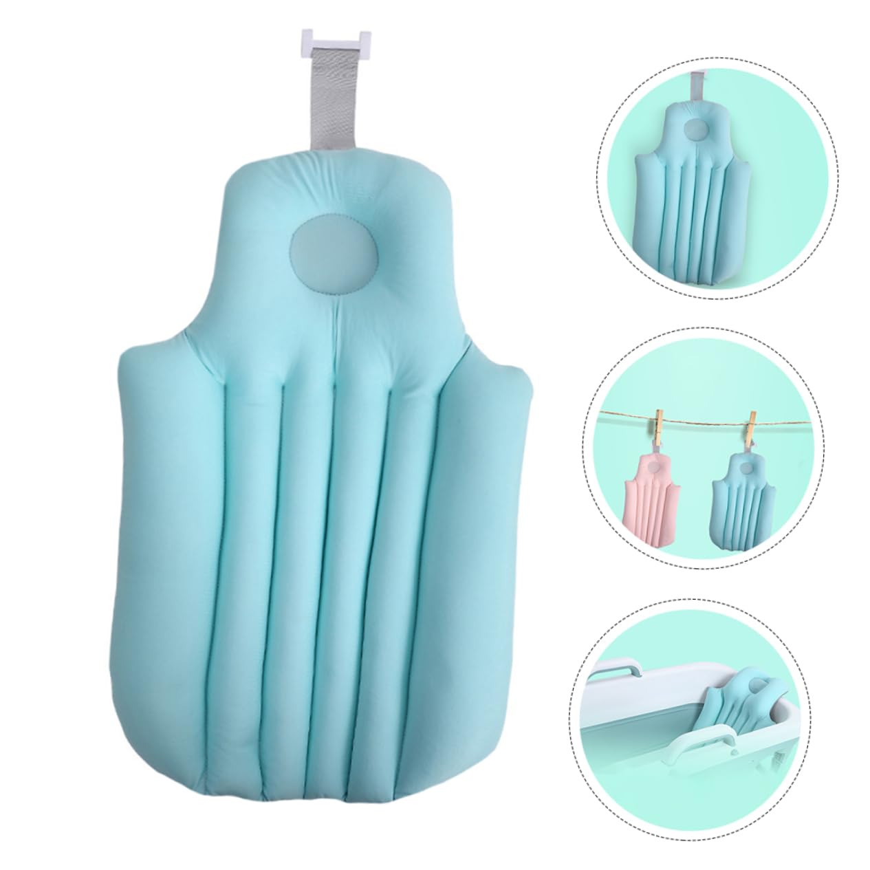 1 Pieza Cojín Antideslizante para Baño de Niña Asiento de Bañera para Recién Nacidos Material Transpirable y Soporte y Cómodo para Baño Color