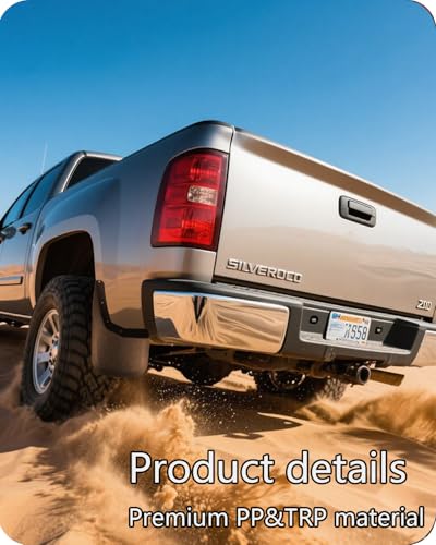 Image of Premium Mud Flaps for Silverado Trucks,4PC Direct Fit Splash Guards for 2007-2013 Chevy Silverado 1500 /2500HD /3500HD | All-Weather Mud Guards Front & Rear