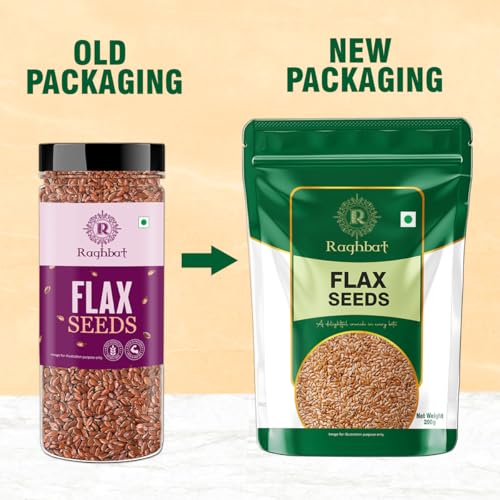 Image of Raghbat Pure Flax Seeds, 200g, Rich in Protein & Dietary Fibre, Source of Iron
