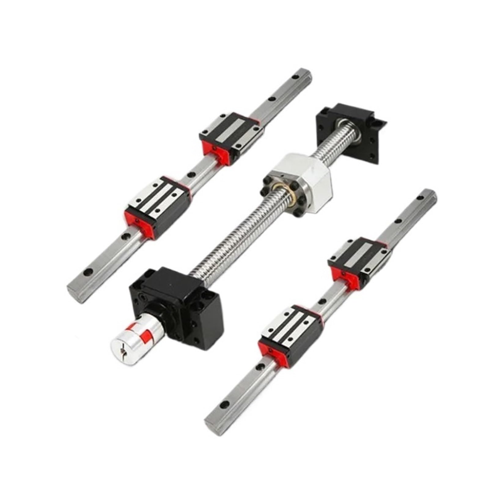 Metal Ball Screw nut end Processing 2pcs HGR15 200mm-1000mm Linear Guides+4pcs HGH15CA Blocks+Ball Screw Kit SFU1605 with 8mm Coupler(200mm)