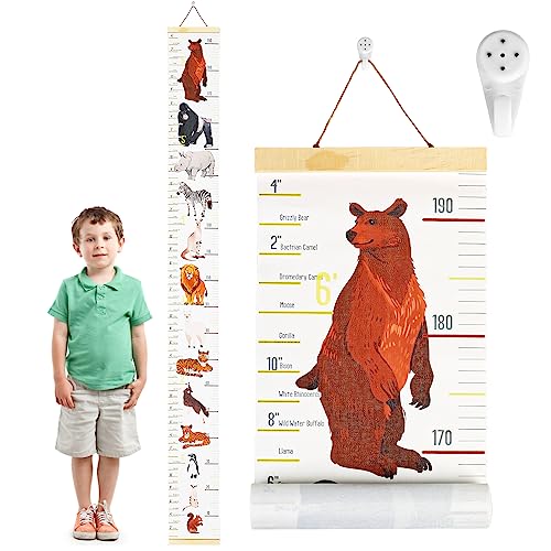 shockassist Messlatte für Kinder – Kinder Messlatte Höhe Diagramm – Messlatten für Baby- und Kleinkinderzimmer – Wachstumstabelle- Einfache Aufnahme, dauerhafte Nutzung – 195 x 20cm + Kein Spurhaken