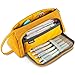 Produktbild Federmäppchen Große Kapazität Mäppchen Bleistift Beutel Halter Stiftetasche Griff Federtasche Stiftemappe Make-up Tasche mit HalterSchreibwaren Veranstalter für Schule & Büro Damen Mädchen(Gelb)