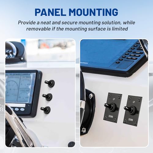 Image of Anina Marine Toggle Switch Heavy Duty 3 Pin Control Trim Switch Up Down with Waterproof Cap Momentary Switch Panel for Marine Boat Yacht RV ATV Car Bus