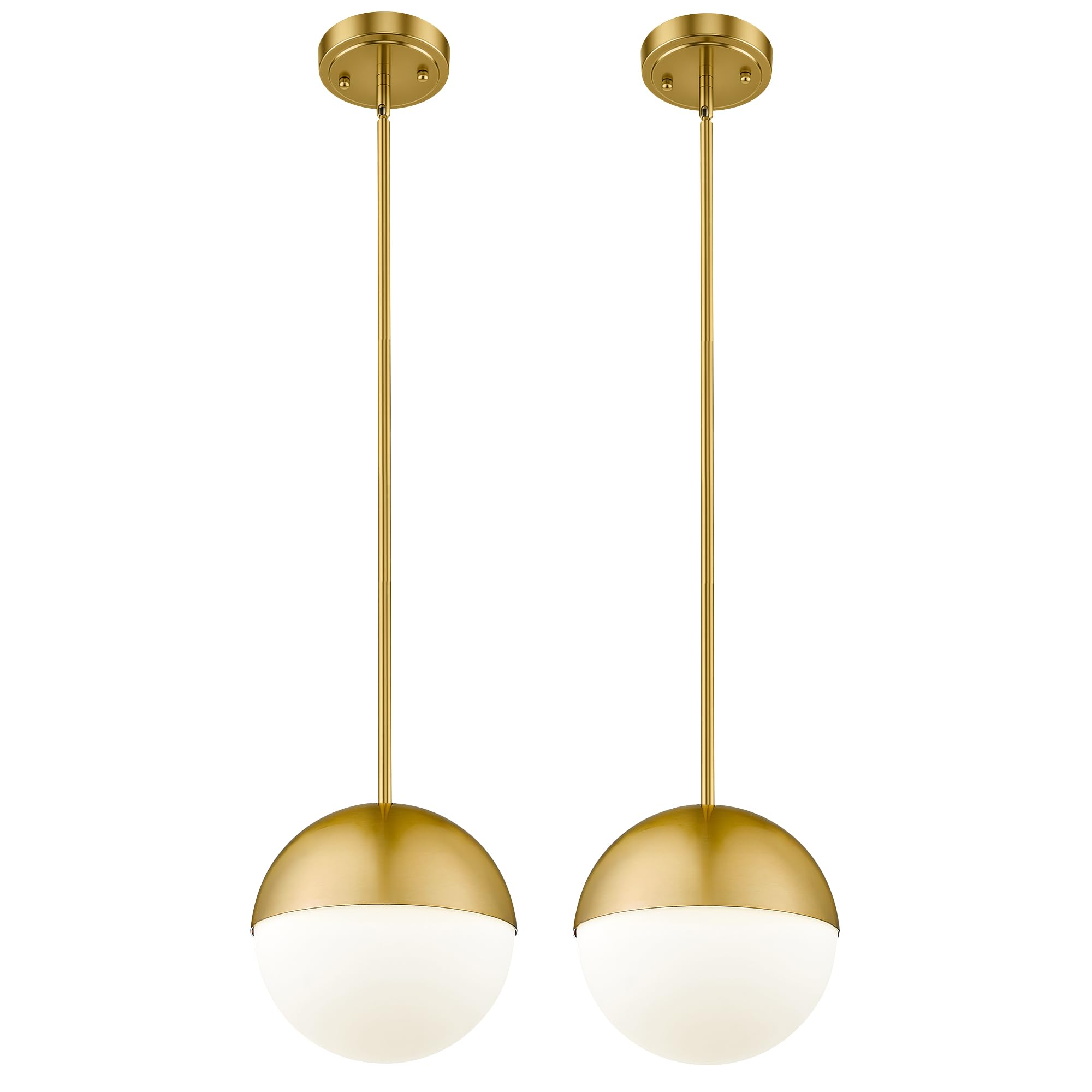 Photo 1 of AUTELO 2 Pack 8 Inch Brushed Gold Pendant Lights