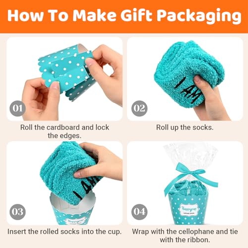 Image of HAPPYPOP Birthday Gifts for Women - Fuzzy Socks for 51 52 53 54 55 56 57 58 59 60 Year Olds