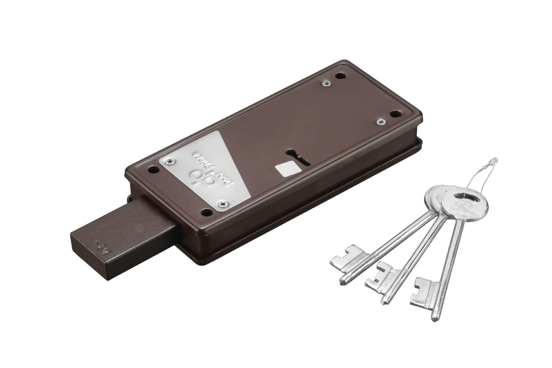 Side Shutter Lock Brown with 3 Keys | Matte Finish, Rectangular Design, Includes 3 Keys, Side Shutter Lock, Brown Colour-image-24